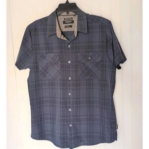 Kenneth Cole Slim Fit Men's Casual Button Down Size Large Dark Blue Top EUC